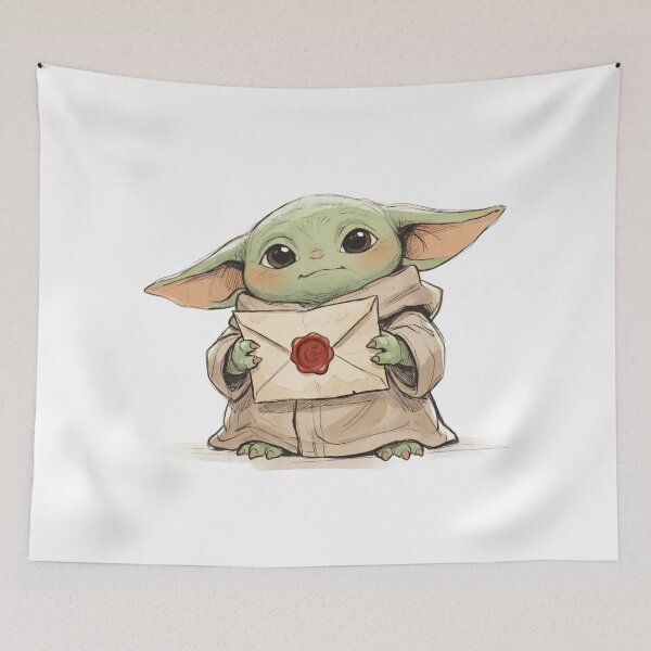 Artikelvorschau, BABY YODA MIT WACHSVERSIEGELTEM BRIEF entworfen und verkauft von LIS AND MELIVERSO.