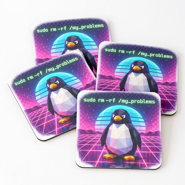 Item preview, Vaporwave Linux Penguin Sudo Rm Rf My Problems 90s designed and sold by Retro Mood Co.