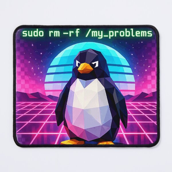 Item preview, Vaporwave Linux Penguin Sudo Rm Rf My Problems 90s designed and sold by Retro Mood Co.