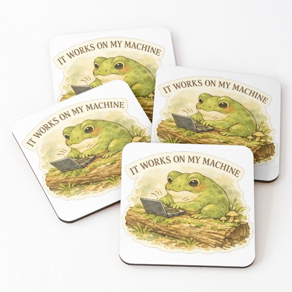 Item preview,  It Works On My Machine Funny Cottagecore Frog Laptop designed and sold by Retro Mood Co.