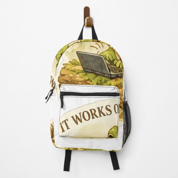 Item preview,  It Works On My Machine Funny Cottagecore Frog Laptop designed and sold by Retro Mood Co.