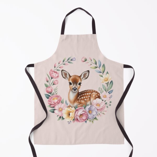 Item preview, Cute Baby Deer in Floral Wreath – Pastel Spring Fawn Design designed and sold by SoftStyleStudio ⭐⭐⭐.