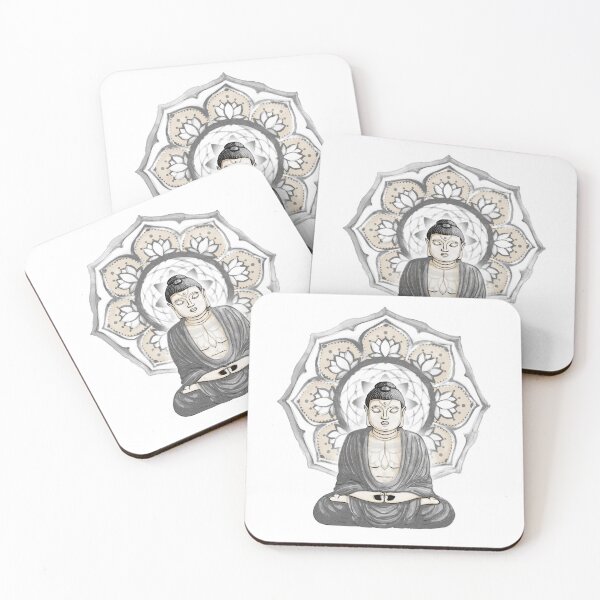Item preview, Buddha Padma Watercolor - Slate Coal - Coal Fawn Fog Halo designed and sold by Irene Estelle.