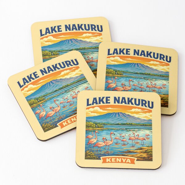 Item preview, Lake Nakuru, Kenya - Flamingos Wildlife designed and sold by Myra365Art.