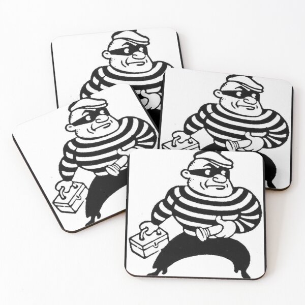 Item preview, Funny Cartoon Robber Graphic Tee | Vintage Black & White Thief Illustration | Streetwear Aesthetic Shirt designed and sold by EssentialsWear.