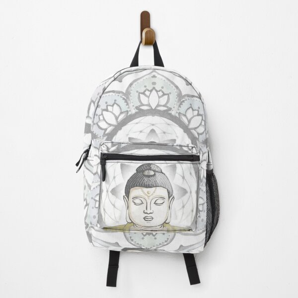 Item preview, Buddha Padma Watercolor - Slate Rainbow Sorbet - Gold Halo designed and sold by Irene Estelle.
