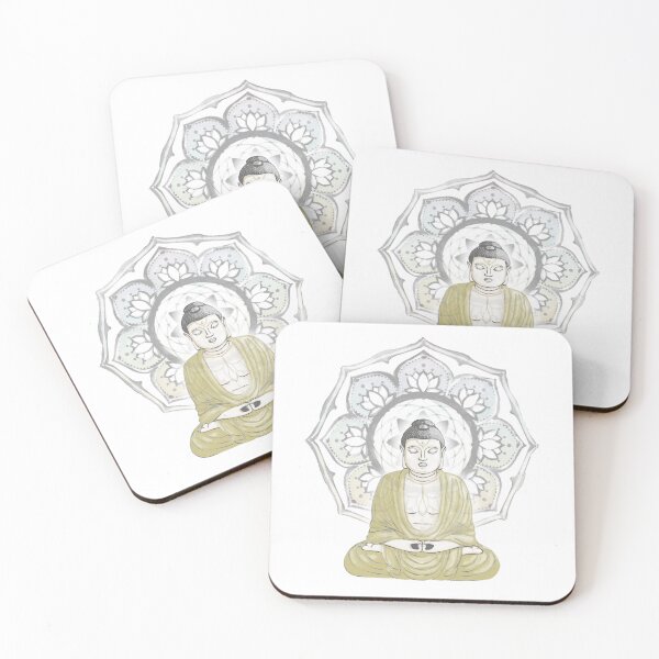 Item preview, Buddha Padma Watercolor - Slate Rainbow Sorbet - Gold Halo designed and sold by Irene Estelle.