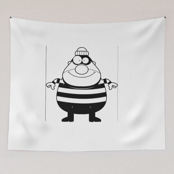 Item preview, Copy of Funny Cartoon Robber Graphic Tee | Vintage Black & White Thief Illustration | Streetwear Aesthetic Shirt designed and sold by EssentialsWear.