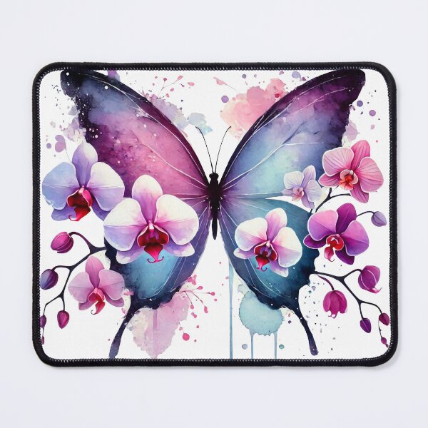 Item preview, Pink Blue Orchid Butterfly  Silhouette Wings Shapes Mania designed and sold by Shapes-Mania.