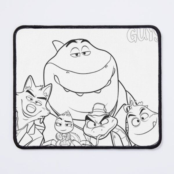 Item preview, “The Bad Guys Cartoon Coloring Page – Funny Animal Gang Illustration (Wolf, Snake, Shark, Piranha, Tarantula)” designed and sold by EssentialsWear.