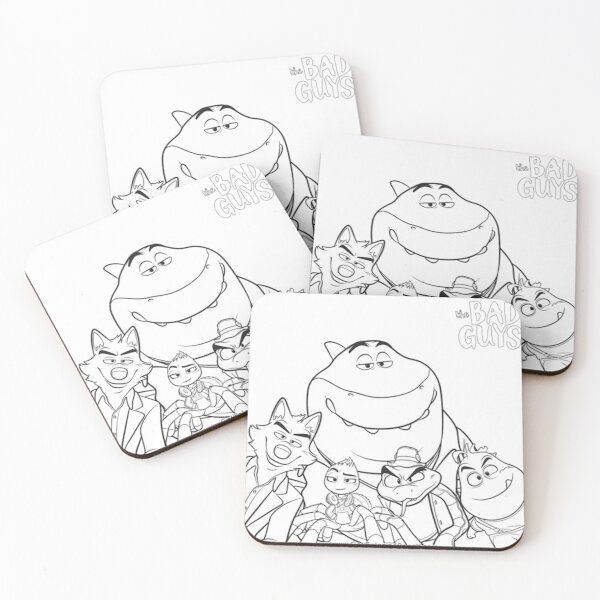 Item preview, “The Bad Guys Cartoon Coloring Page – Funny Animal Gang Illustration (Wolf, Snake, Shark, Piranha, Tarantula)” designed and sold by EssentialsWear.
