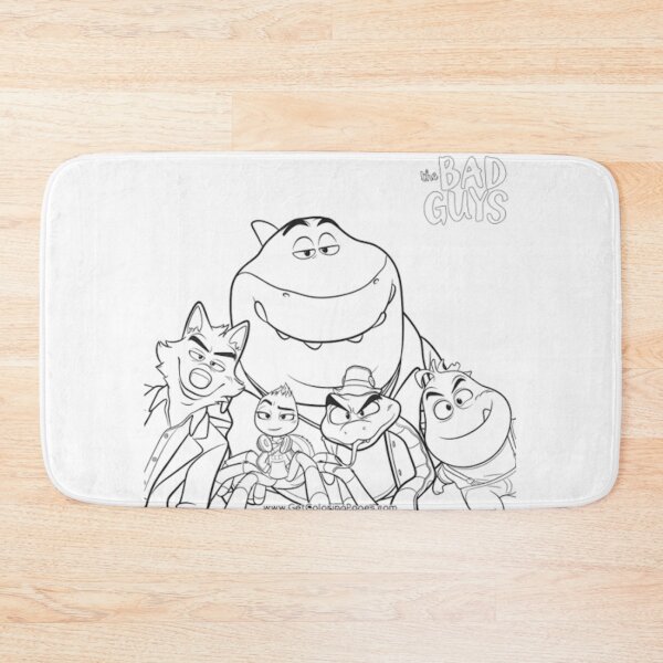 Item preview, “The Bad Guys Cartoon Coloring Page – Funny Animal Gang Illustration (Wolf, Snake, Shark, Piranha, Tarantula)” designed and sold by EssentialsWear.