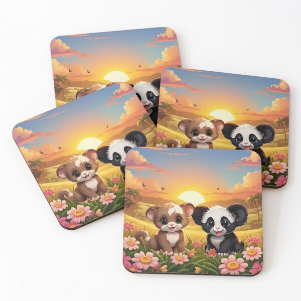 Item preview, Cute Cartoon Panda and Cub Sunset Friends designed and sold by CASASIS_MERCH.