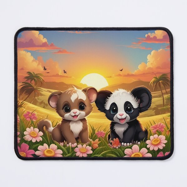 Item preview, Cute Cartoon Panda and Cub Sunset Friends designed and sold by CASASIS_MERCH.