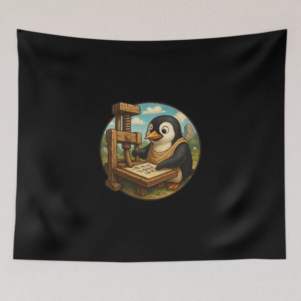 Item preview, Printing Press Penguin designed and sold by Fort Galaxy.