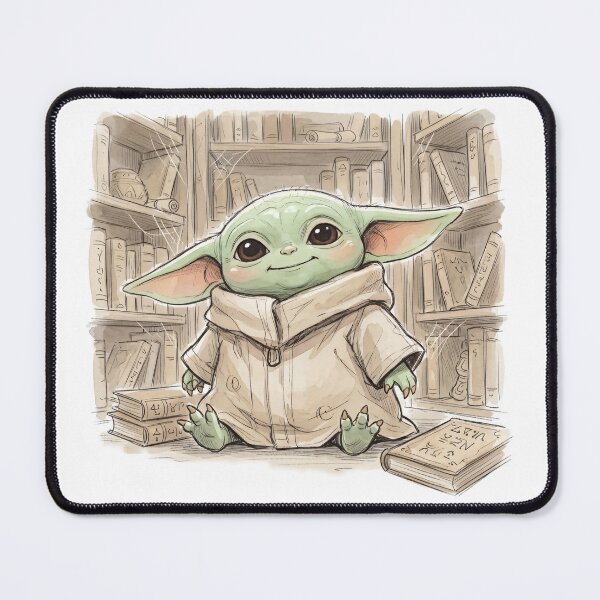 Item preview, BABY YODA IN ANTIQUE LIBRARY designed and sold by LIS AND MELIVERSO.