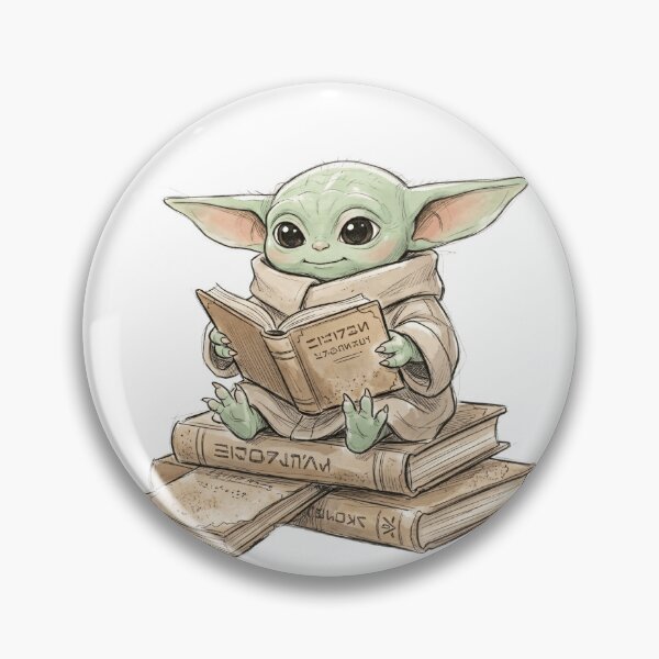 Item preview, BABY YODA WITH DUSTY BOOK STACK designed and sold by LIS AND MELIVERSO.