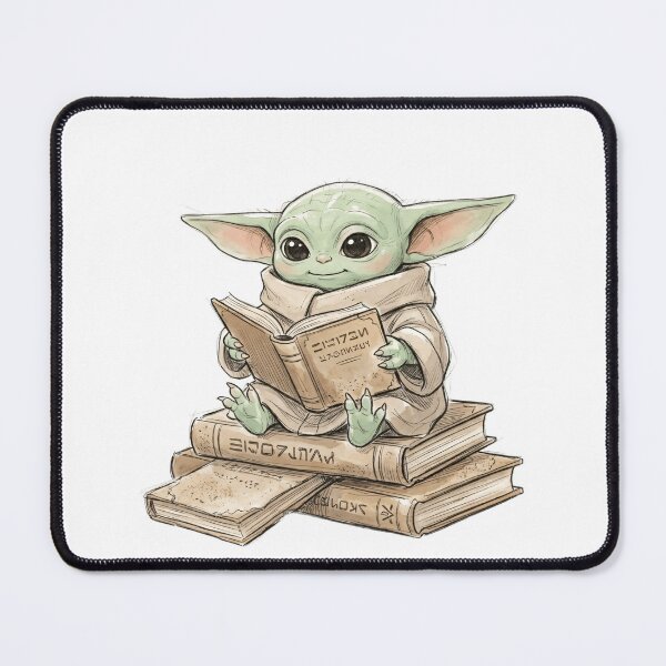 Item preview, BABY YODA WITH DUSTY BOOK STACK designed and sold by LIS AND MELIVERSO.