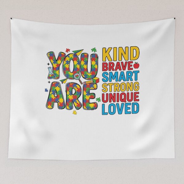 Item preview, Autism Awareness School Kids Positive Message designed and sold by KroghDs.