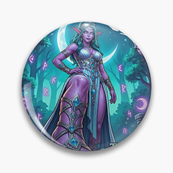 Item preview, Tyrande Whisperwind: Sentinel of Elune - Night Elf Goddess Emblem designed and sold by InspirAI.