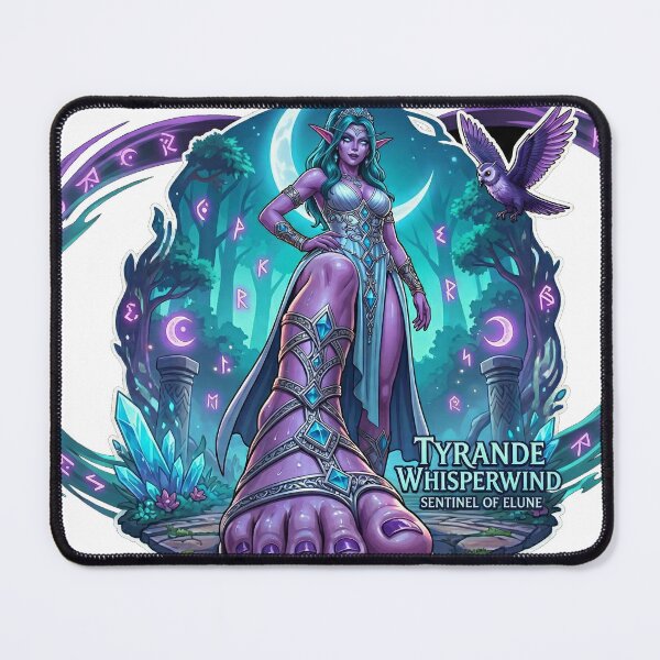 Item preview, Tyrande Whisperwind: Sentinel of Elune - Night Elf Goddess Emblem designed and sold by InspirAI.