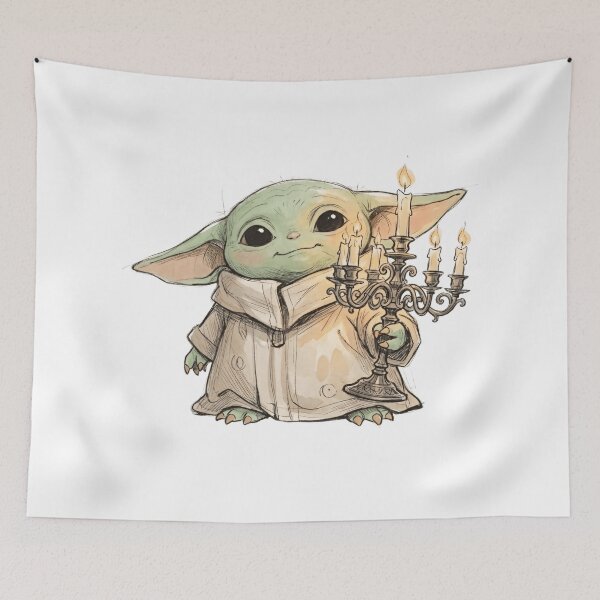 Artikelvorschau, Baby Yoda mit gotischem Kerzenleuchter entworfen und verkauft von LIS AND MELIVERSO.
