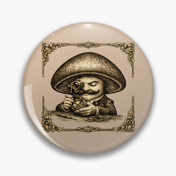 Item preview, Victorian Mushroom Watchmaker – Elegant Vintage Craftsmanship Illustration designed and sold by Rawecz Studio.
