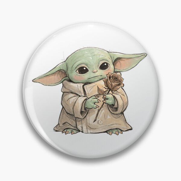 Item preview, BABY YODA WITH DRIED ROSE designed and sold by LIS AND MELIVERSO.