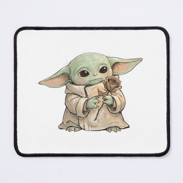 Item preview, BABY YODA WITH DRIED ROSE designed and sold by LIS AND MELIVERSO.