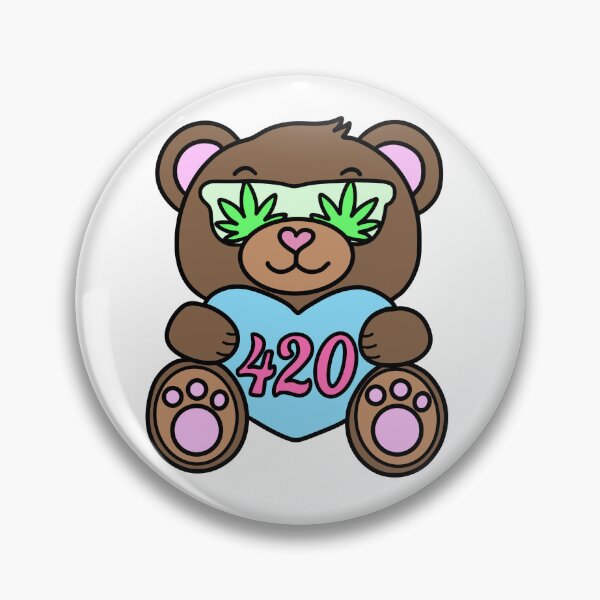 Item preview, Cute 420 Stoner Bear Kawaii Weed Heart Art designed and sold by MycoMindsMedia.