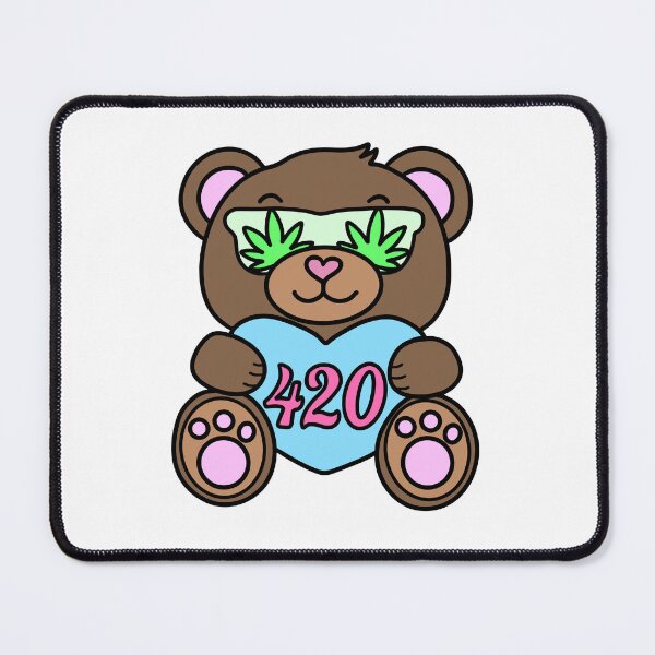 Item preview, Cute 420 Stoner Bear Kawaii Weed Heart Art designed and sold by MycoMindsMedia.