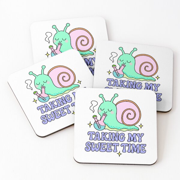 Item preview, Taking My Sweet Time Kawaii Snail Bong Stoner Art designed and sold by MycoMindsMedia.