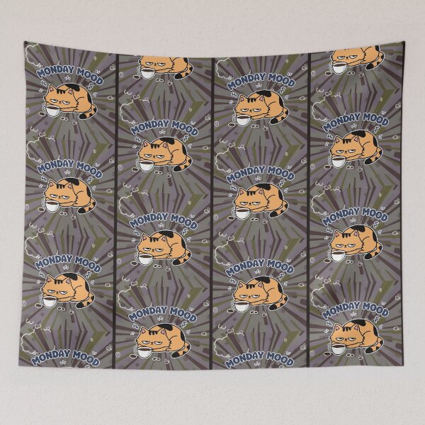 Item preview, Monday Mood Grumpy Cat Coffee Cartoon designed and sold by Taridesign.