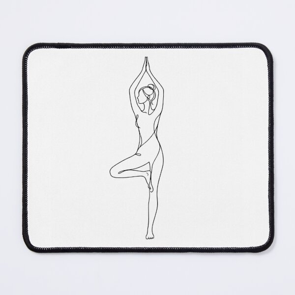 Item preview, Tree Pose Minimal One Line Yoga Art designed and sold by BlairWynne.