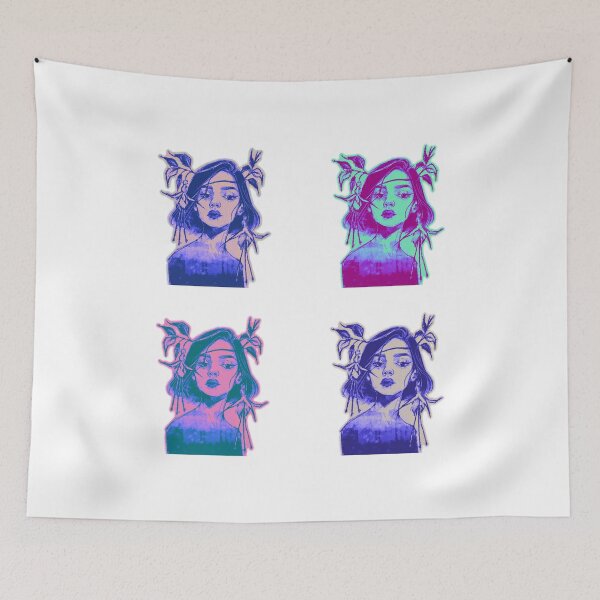 Item preview, FUCHSIA FLOWER CROWN WOMAN MOSAIC #9 designed and sold by melyverso.