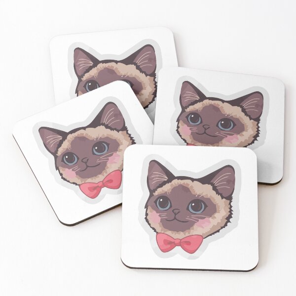 Item preview, Adorable Siamese Cat with Red Bowtie Sticker designed and sold by jrodriguep.