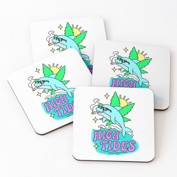 Item preview, High Tides Stoner Dolphin Joint Ocean 420 Art designed and sold by MycoMindsMedia.