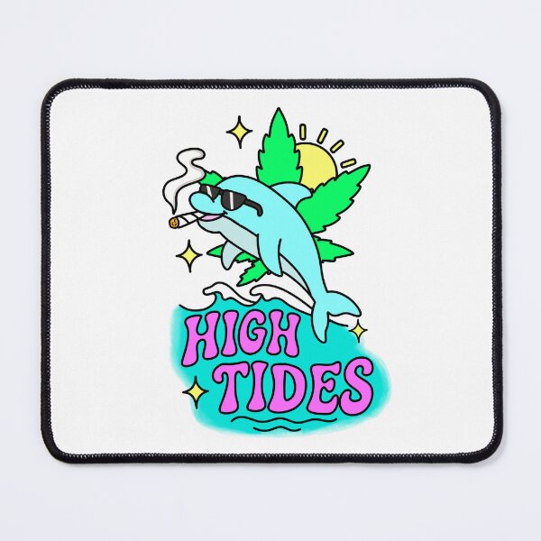 Item preview, High Tides Stoner Dolphin Joint Ocean 420 Art designed and sold by MycoMindsMedia.