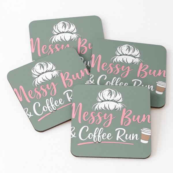 Item preview, Messy Bun And Coffee Run Cute Mom Life Shirt Funny Coffee Mom Gift designed and sold by ShoopingAn.