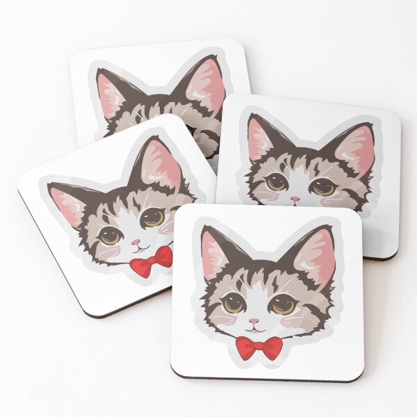 Item preview, Sweet Brown Tabby Cat with Red Bowtie Sticker designed and sold by jrodriguep.