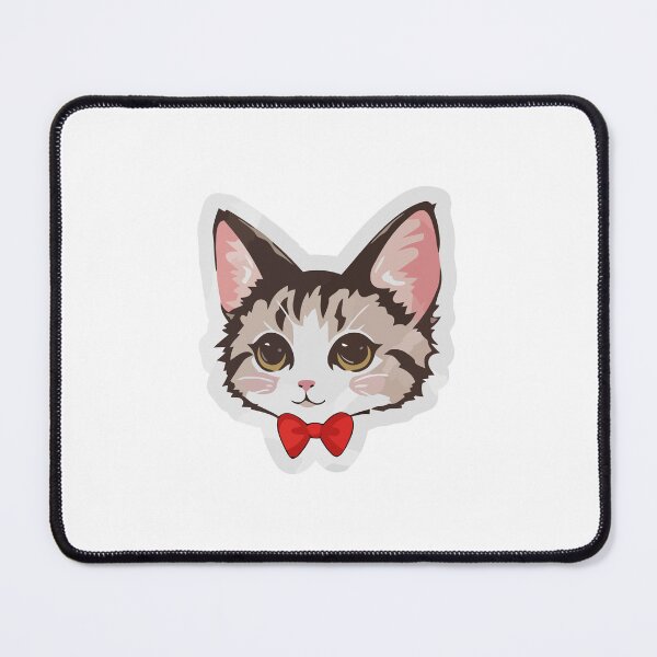 Item preview, Sweet Brown Tabby Cat with Red Bowtie Sticker designed and sold by jrodriguep.