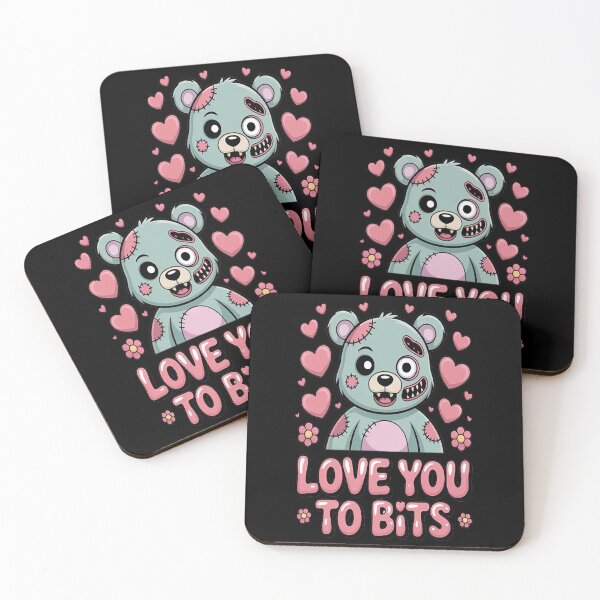 Item preview, Love You To Bits Quirky Zombie Bear Romance Cute Horror designed and sold by CottonCandyPrin.