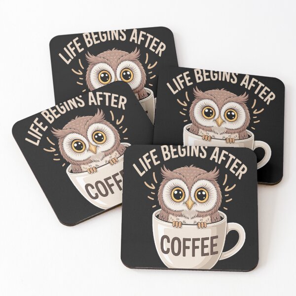 Item preview, Night Owl Coffee - Cute Life Begins after Coffee designed and sold by HaiharryCartoon.