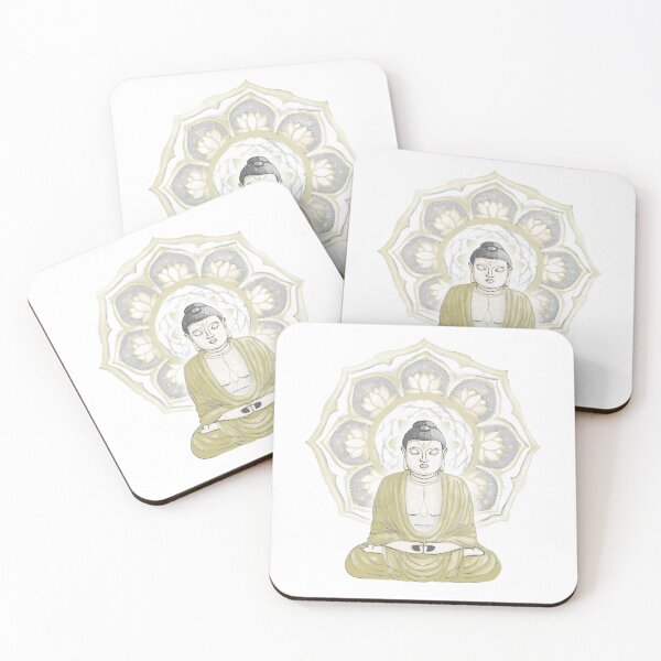 Item preview, Buddha Padma Watercolor - Gold Slate - Gold Slate Fog Halo designed and sold by Irene Estelle.