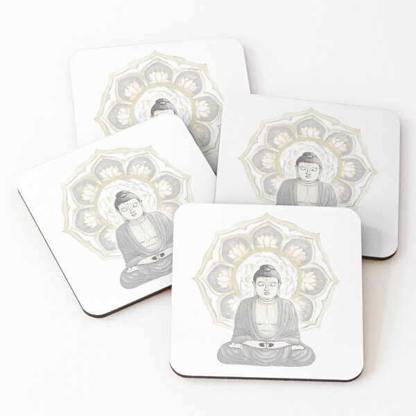 Item preview, Buddha Padma Watercolor - Fog Slate - Gold Slate Fog Halo designed and sold by Irene Estelle.