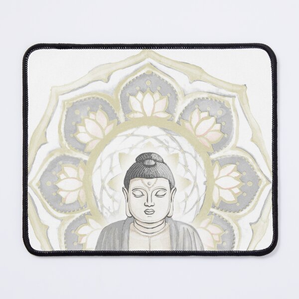 Item preview, Buddha Padma Watercolor - Fog Slate - Gold Slate Fog Halo designed and sold by Irene Estelle.