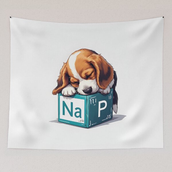 Item preview, Nap Chemistry Pun Beagle – Periodic Table Science Humor designed and sold by owi-art.