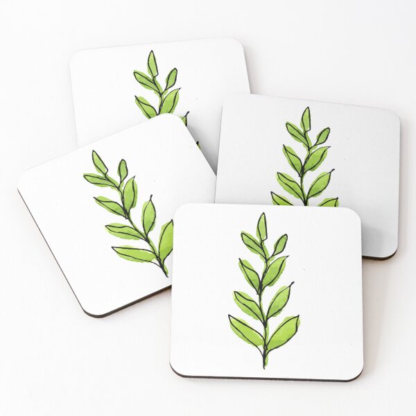 Item preview, Delicate Leaf II, Green Minimalist Modern Watercolor Sketch  designed and sold by SWSandraWechner.