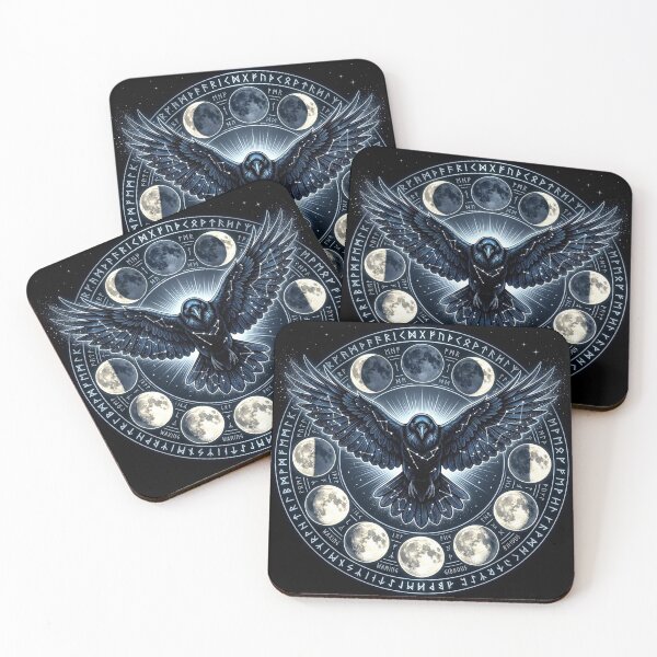 Item preview, Lunar Raven Moon Phases Constellation Wings Art designed and sold by MystArt1.