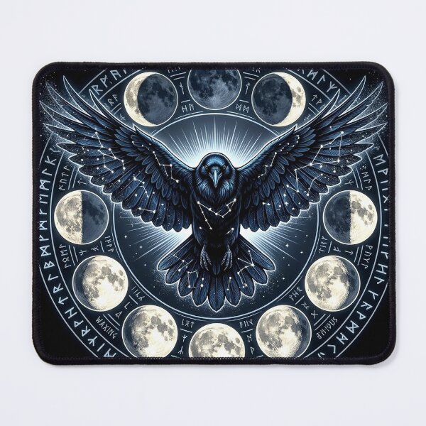 Item preview, Lunar Raven Moon Phases Constellation Wings Art designed and sold by MystArt1.